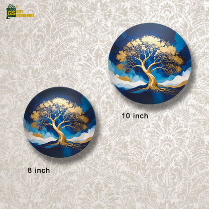 Golden Tree of Life – Luxury Abstract Ceramic Wall Plate