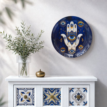 Mystic Hamsa – Evil Eye Protection Ceramic Wall Plate