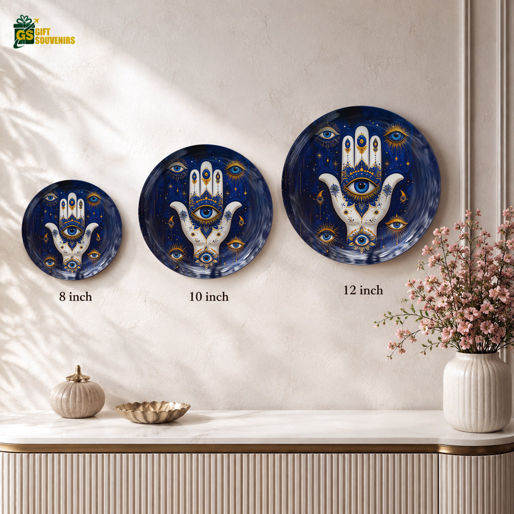 Mystic Hamsa – Evil Eye Protection Ceramic Wall Plate