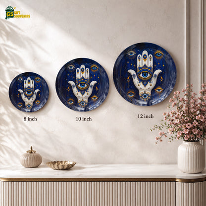 Mystic Hamsa – Evil Eye Protection Ceramic Wall Plate