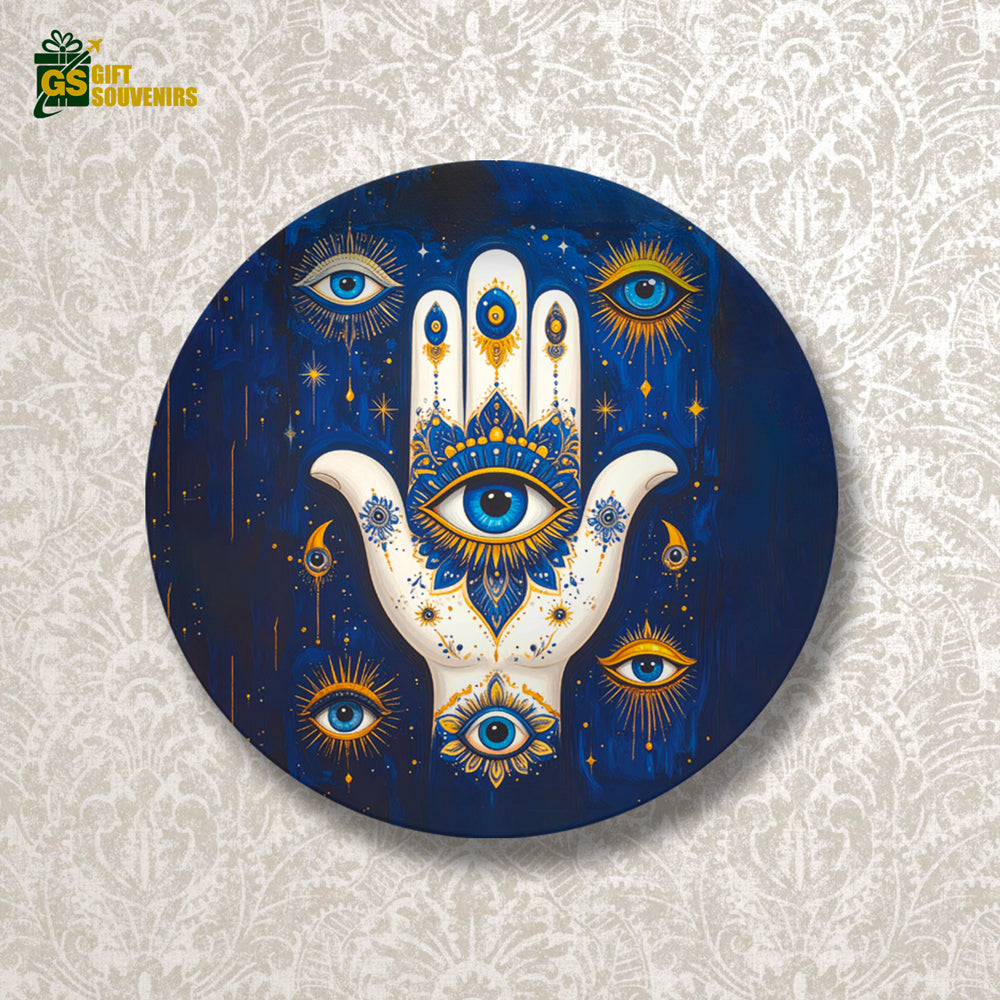 Mystic Hamsa – Evil Eye Protection Ceramic Wall Plate
