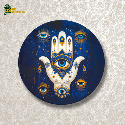 Mystic Hamsa – Evil Eye Protection Ceramic Wall Plate