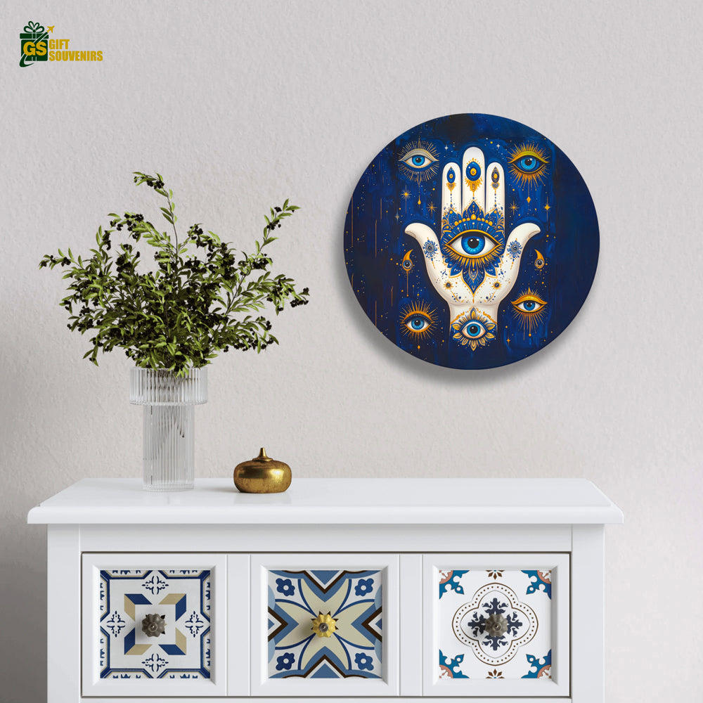 Mystic Hamsa – Evil Eye Protection Ceramic Wall Plate