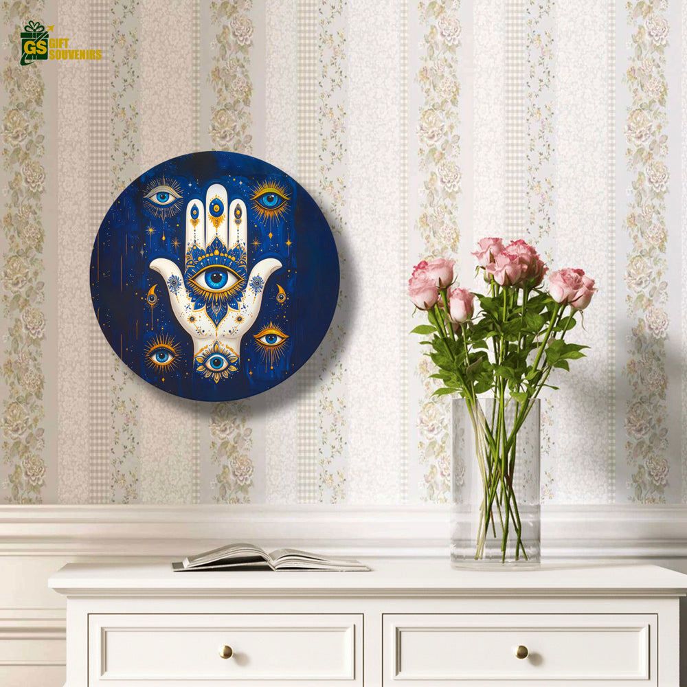 Mystic Hamsa – Evil Eye Protection Ceramic Wall Plate