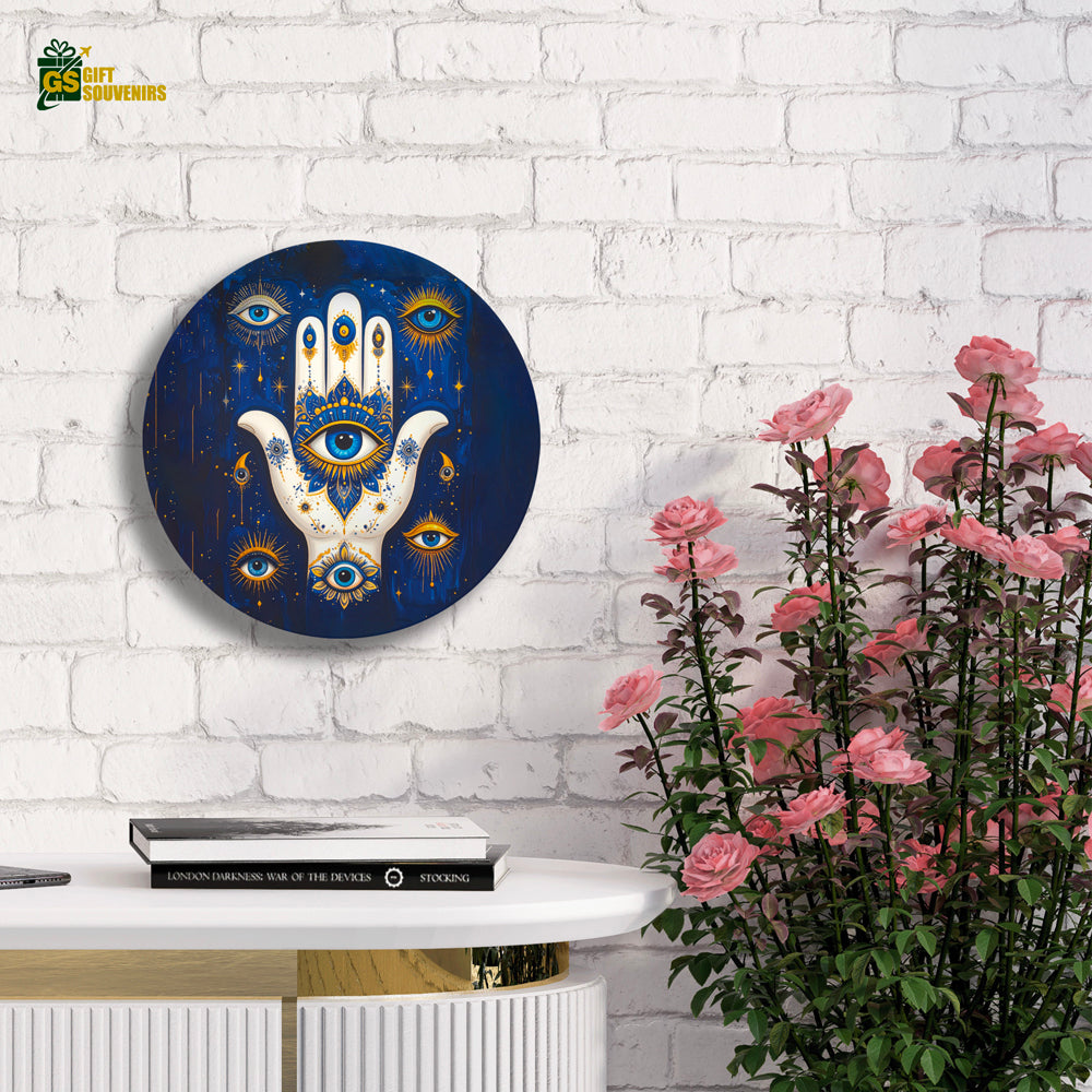 Mystic Hamsa – Evil Eye Protection Ceramic Wall Plate