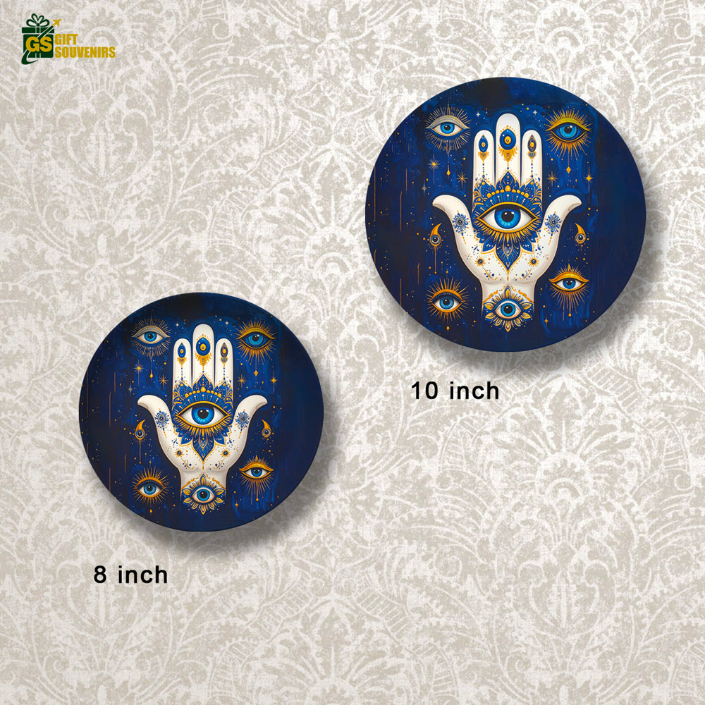 Mystic Hamsa – Evil Eye Protection Ceramic Wall Plate