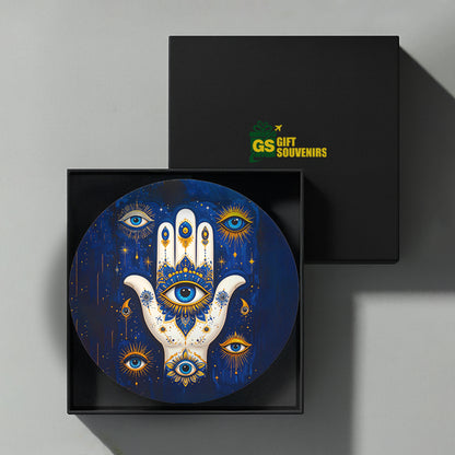 Mystic Hamsa – Evil Eye Protection Ceramic Wall Plate