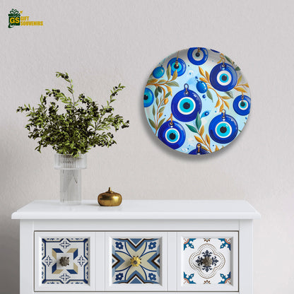 Nazar Garden – Evil Eye Botanical Ceramic Wall Plate