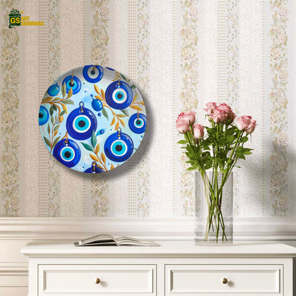 Nazar Garden – Evil Eye Botanical Ceramic Wall Plate