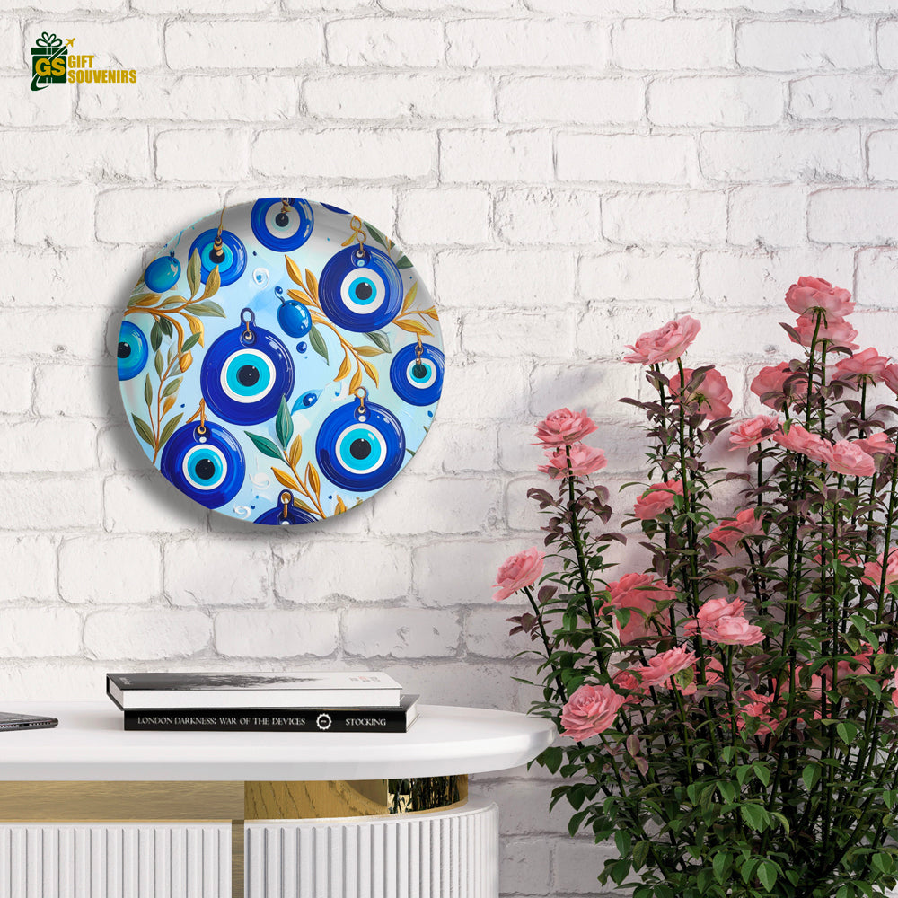 Nazar Garden – Evil Eye Botanical Ceramic Wall Plate