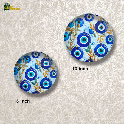 Nazar Garden – Evil Eye Botanical Ceramic Wall Plate