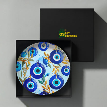 Nazar Garden – Evil Eye Botanical Ceramic Wall Plate