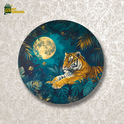 Moonlit Tiger Majesty – Wildlife Ceramic Wall Plate