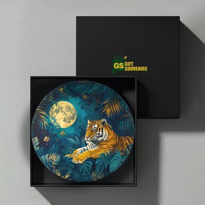 Moonlit Tiger Majesty – Wildlife Ceramic Wall Plate