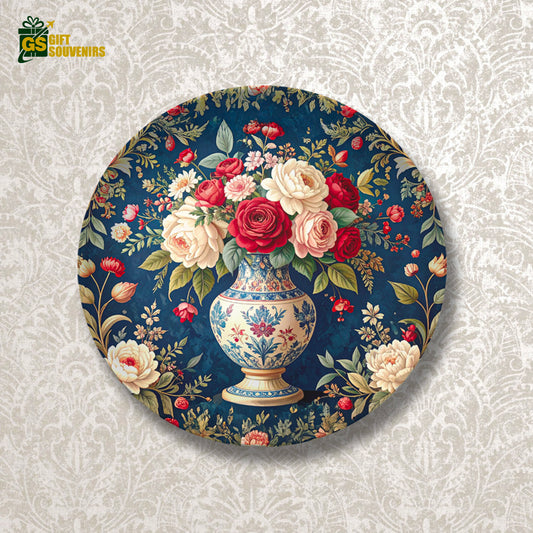 Vintage Rose Bouquet – Floral Elegance Ceramic Wall Plate