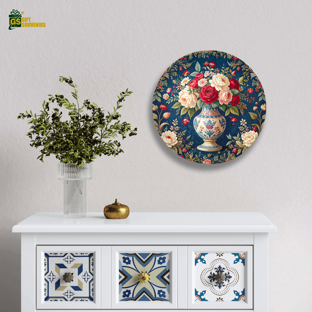Vintage Rose Bouquet – Floral Elegance Ceramic Wall Plate