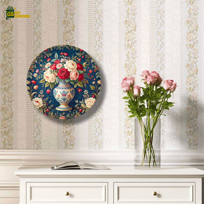 Vintage Rose Bouquet – Floral Elegance Ceramic Wall Plate