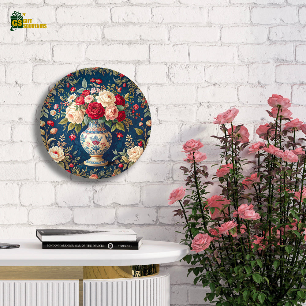 Vintage Rose Bouquet – Floral Elegance Ceramic Wall Plate