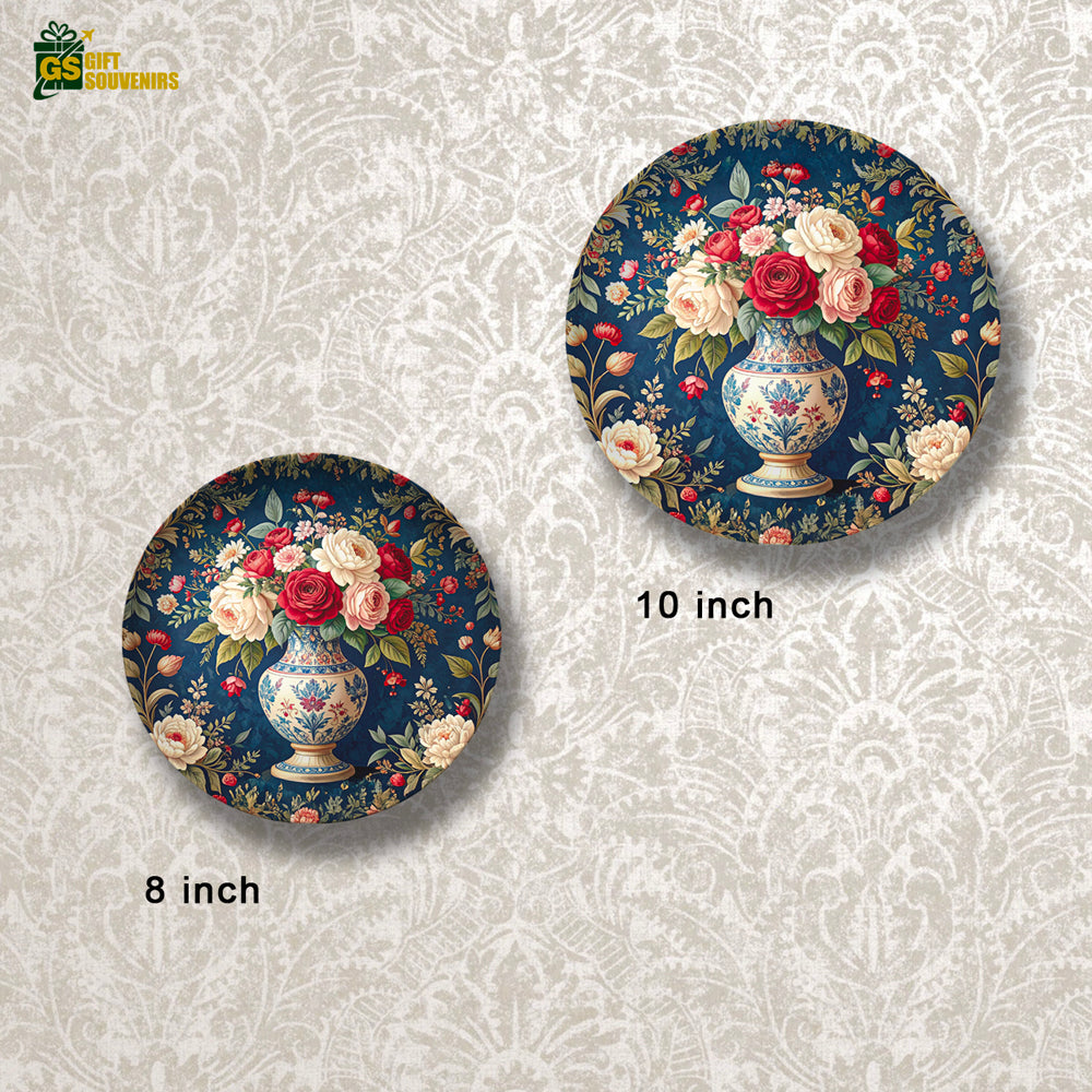Vintage Rose Bouquet – Floral Elegance Ceramic Wall Plate