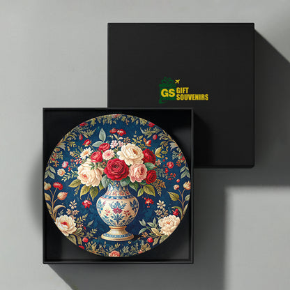 Vintage Rose Bouquet – Floral Elegance Ceramic Wall Plate