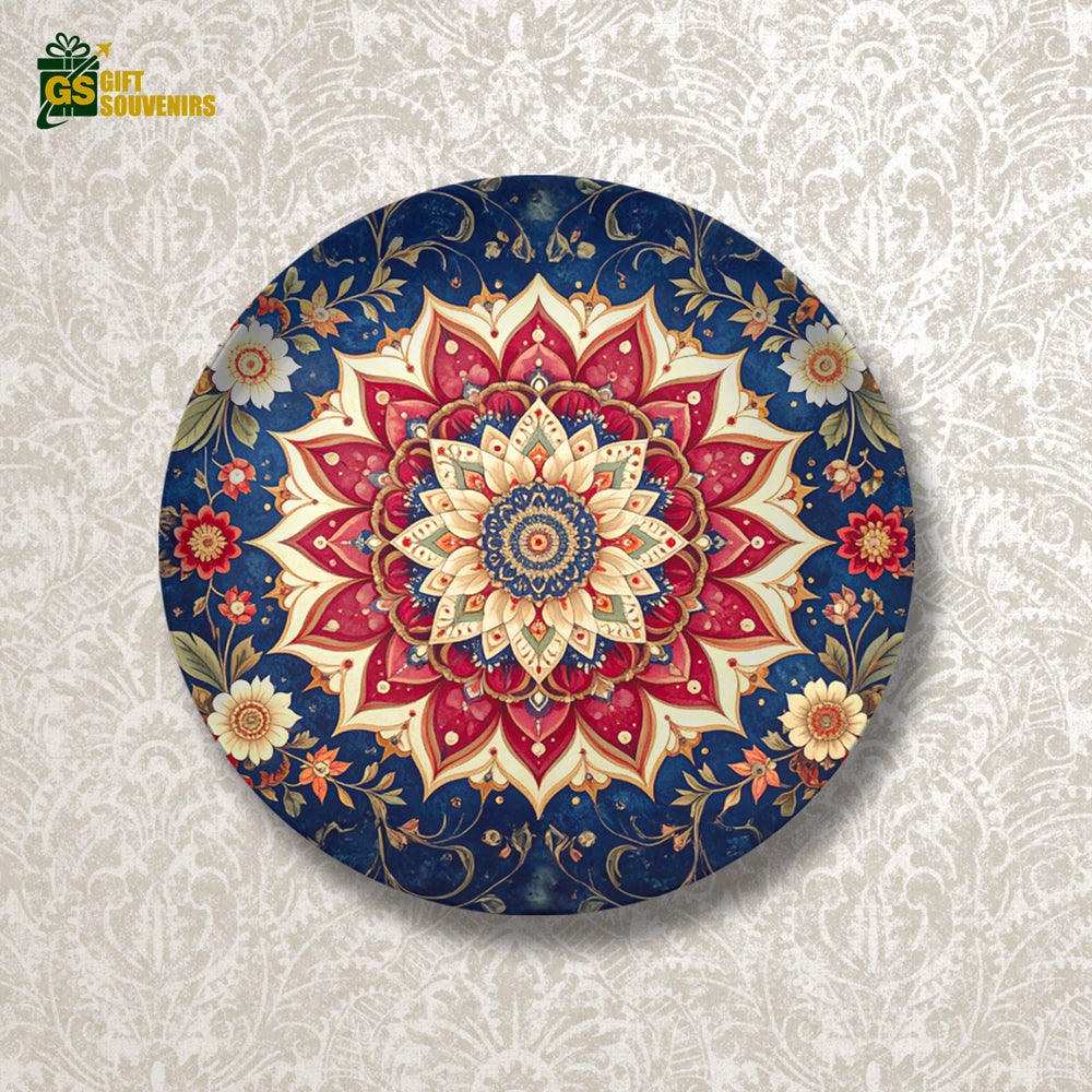 Royal Mandala Bloom – Floral Art Ceramic Wall Plate