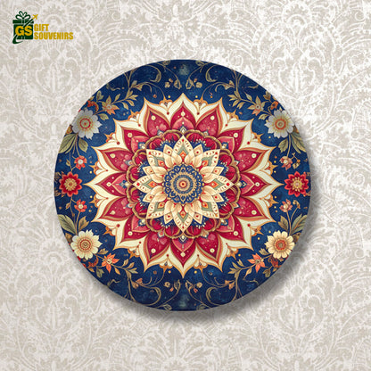 Royal Mandala Bloom – Floral Art Ceramic Wall Plate