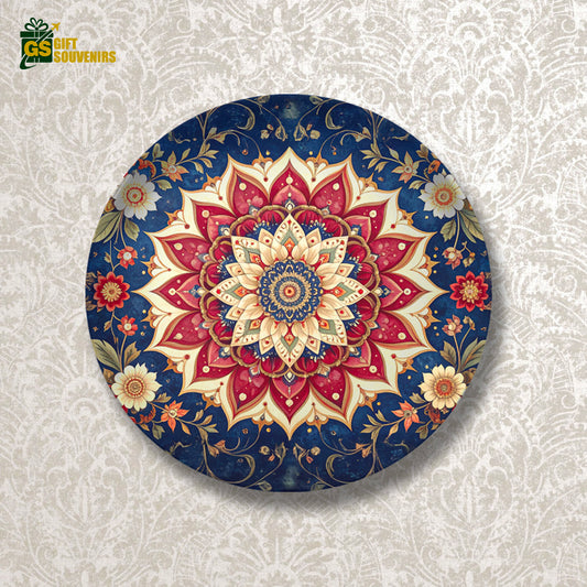 Royal Mandala Bloom – Floral Art Ceramic Wall Plate