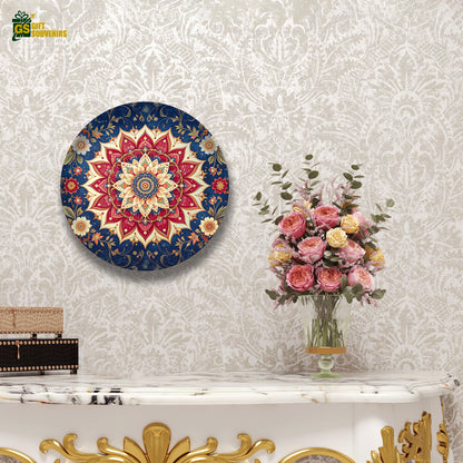 Royal Mandala Bloom – Floral Art Ceramic Wall Plate