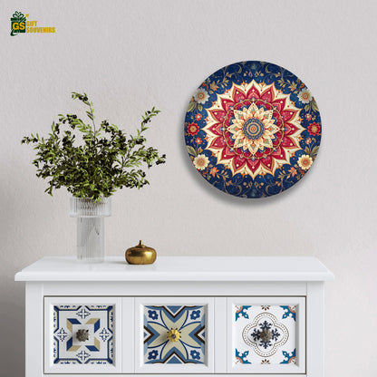 Royal Mandala Bloom – Floral Art Ceramic Wall Plate