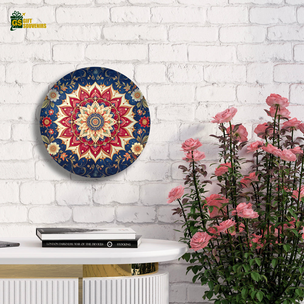 Royal Mandala Bloom – Floral Art Ceramic Wall Plate
