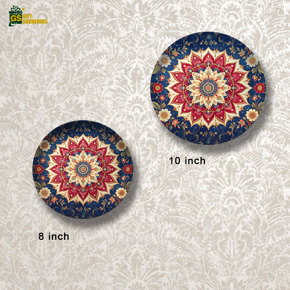 Royal Mandala Bloom – Floral Art Ceramic Wall Plate