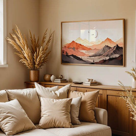 Valley of Stillness – Ladakh Inspired Minimilstic Canvas Wall Art