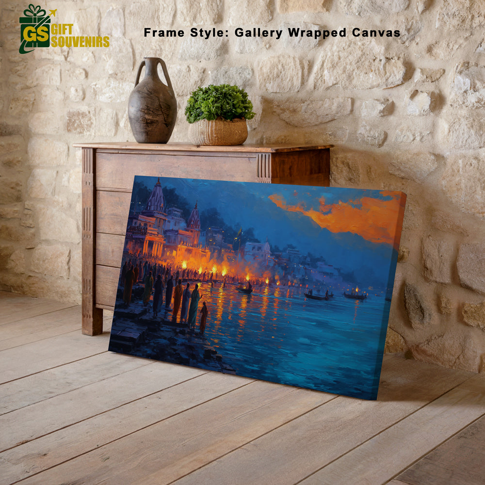 Eternal Flames of Varanasi – Ganga Aarti Canvas Wall Art