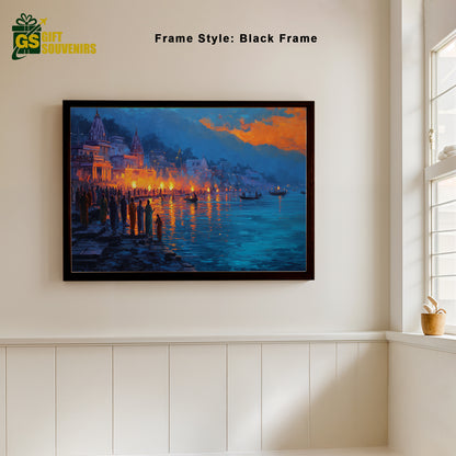 Eternal Flames of Varanasi – Ganga Aarti Canvas Wall Art