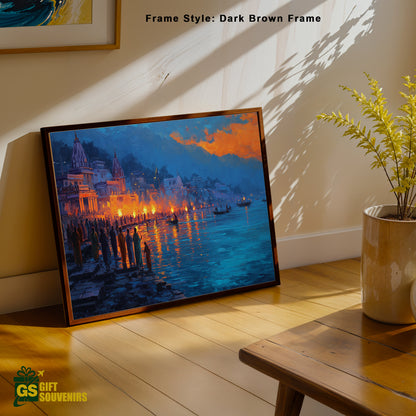Eternal Flames of Varanasi – Ganga Aarti Canvas Wall Art