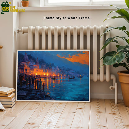 Eternal Flames of Varanasi – Ganga Aarti Canvas Wall Art