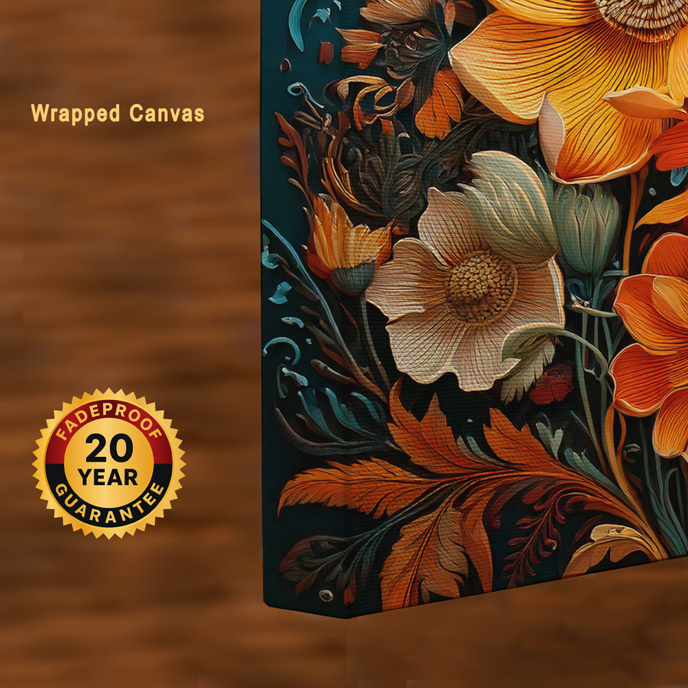 Royal Bloom – Majestic Floral Canvas Wall Art