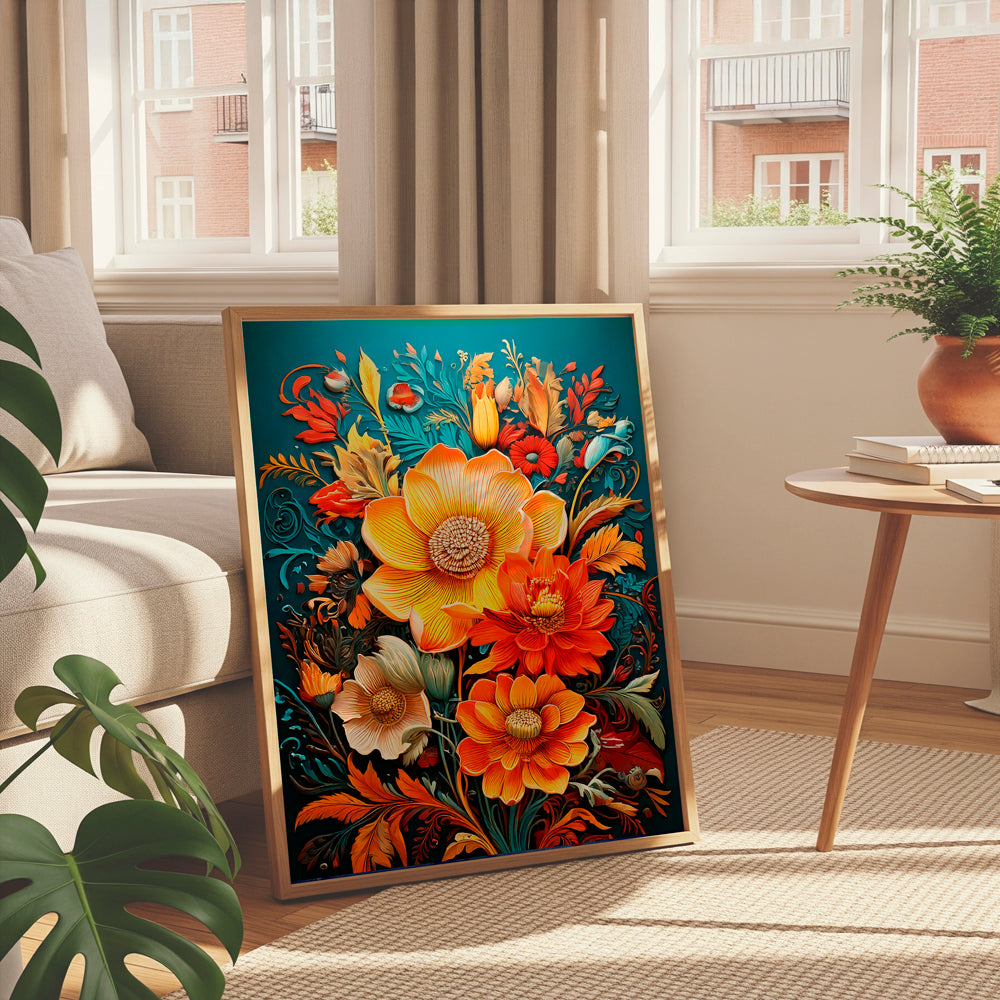 Royal Bloom – Majestic Floral Canvas Wall Art