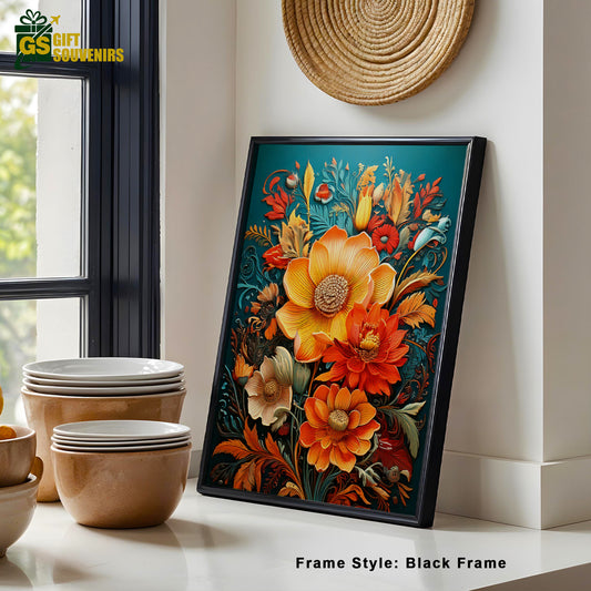 Royal Bloom – Majestic Floral Canvas Wall Art