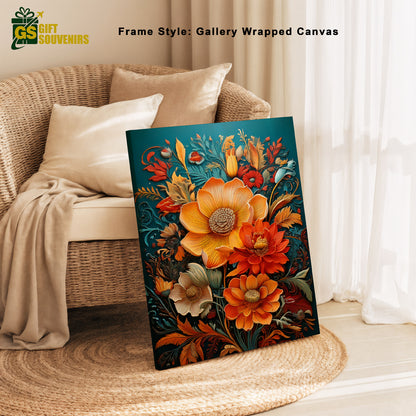 Royal Bloom – Majestic Floral Canvas Wall Art