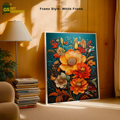 Royal Bloom – Majestic Floral Canvas Wall Art