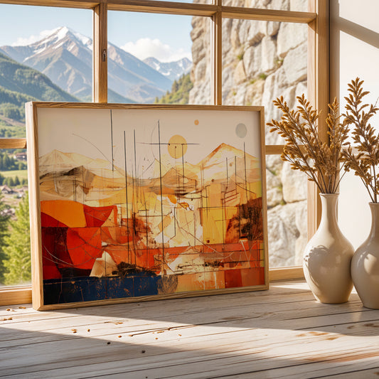 Abstract Mirage – Where Earth Meets Sky in Harmony ( Vaastu Canvas Wall Art )