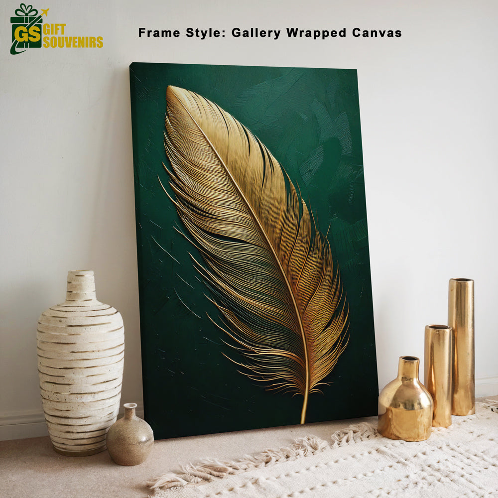 Majestic Elegance – Feather Canvas Inspired by Indian Palaces