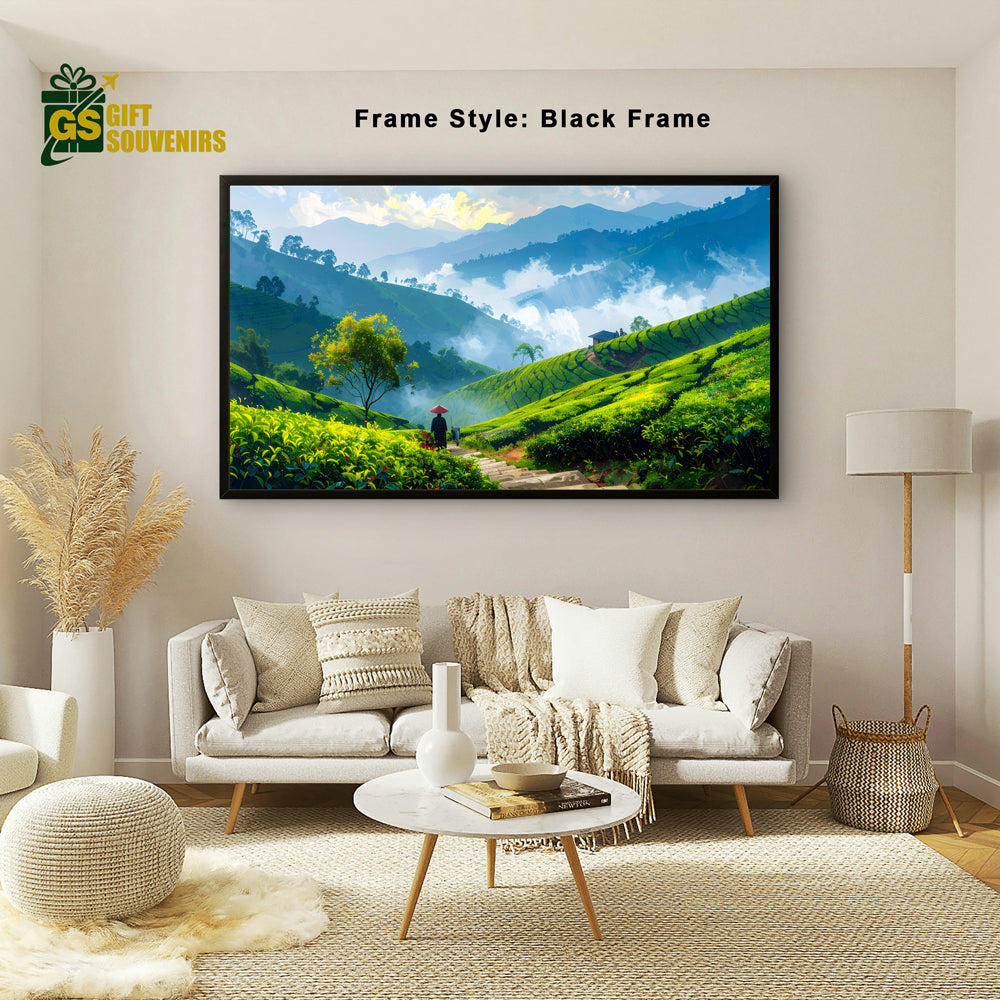 Emerald Slopes – Morning Mist Over Munnar’s Tea Gardens