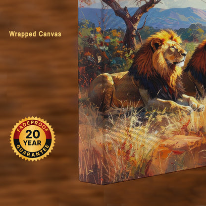 Echoes of Gir – Majestic Lion Canvas Wall Art