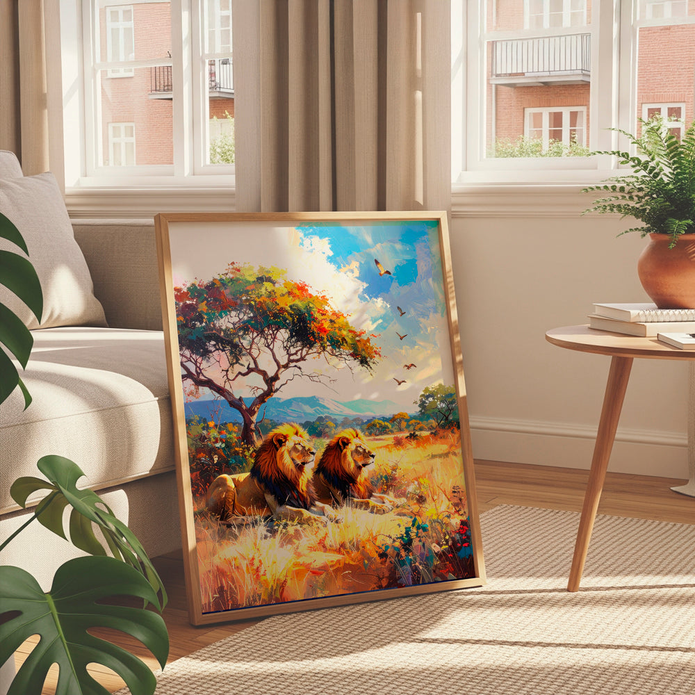 Echoes of Gir – Majestic Lion Canvas Wall Art