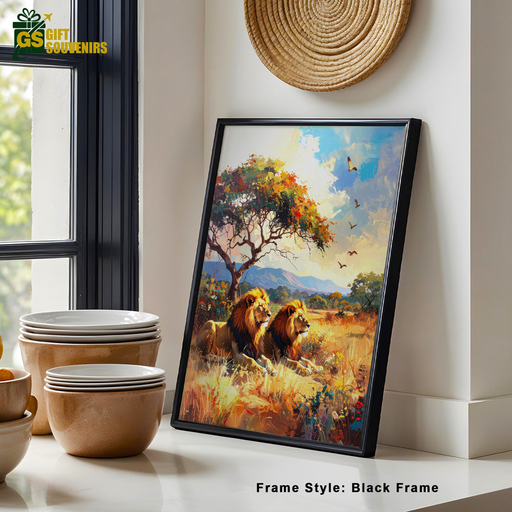 Echoes of Gir – Majestic Lion Canvas Wall Art