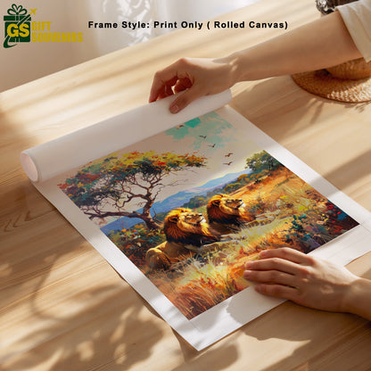 Echoes of Gir – Majestic Lion Canvas Wall Art