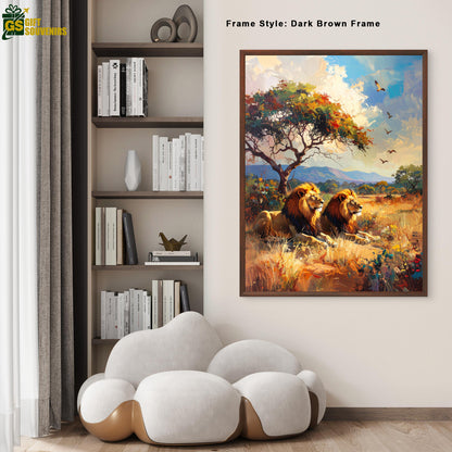 Echoes of Gir – Majestic Lion Canvas Wall Art