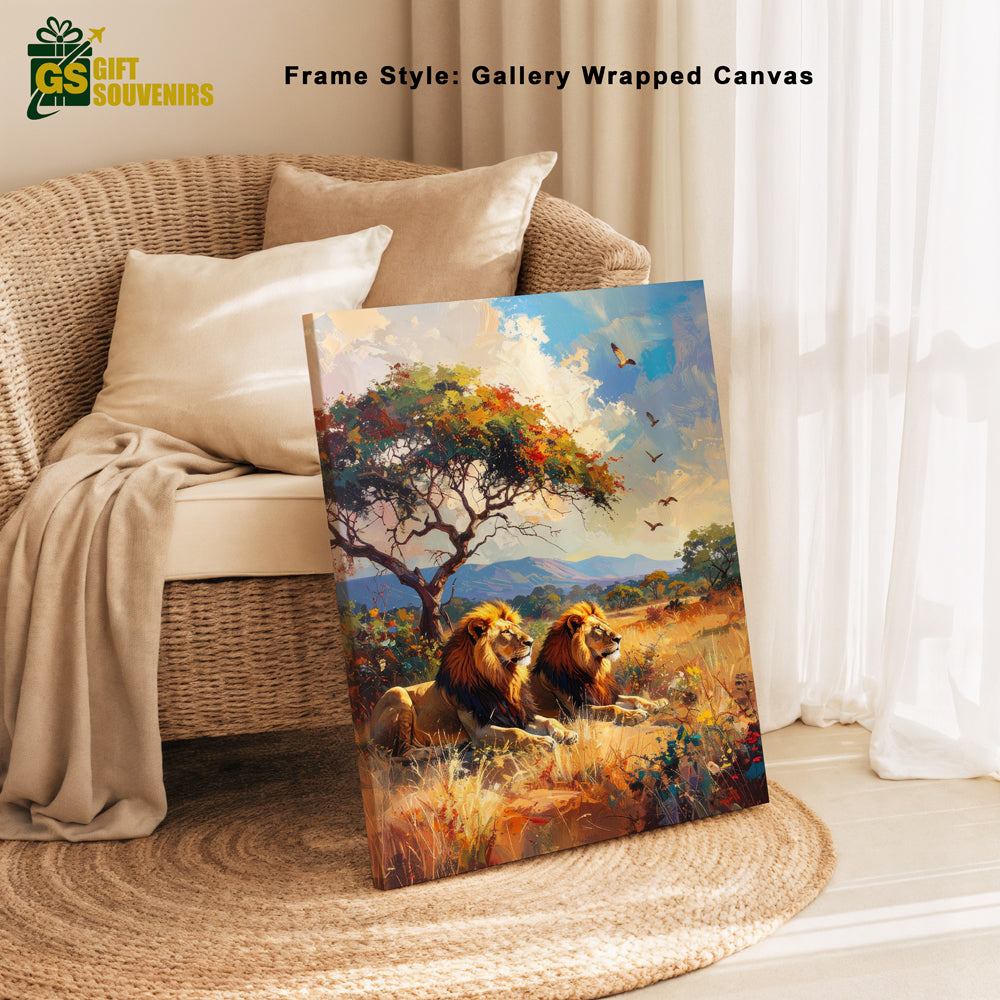 Echoes of Gir – Majestic Lion Canvas Wall Art